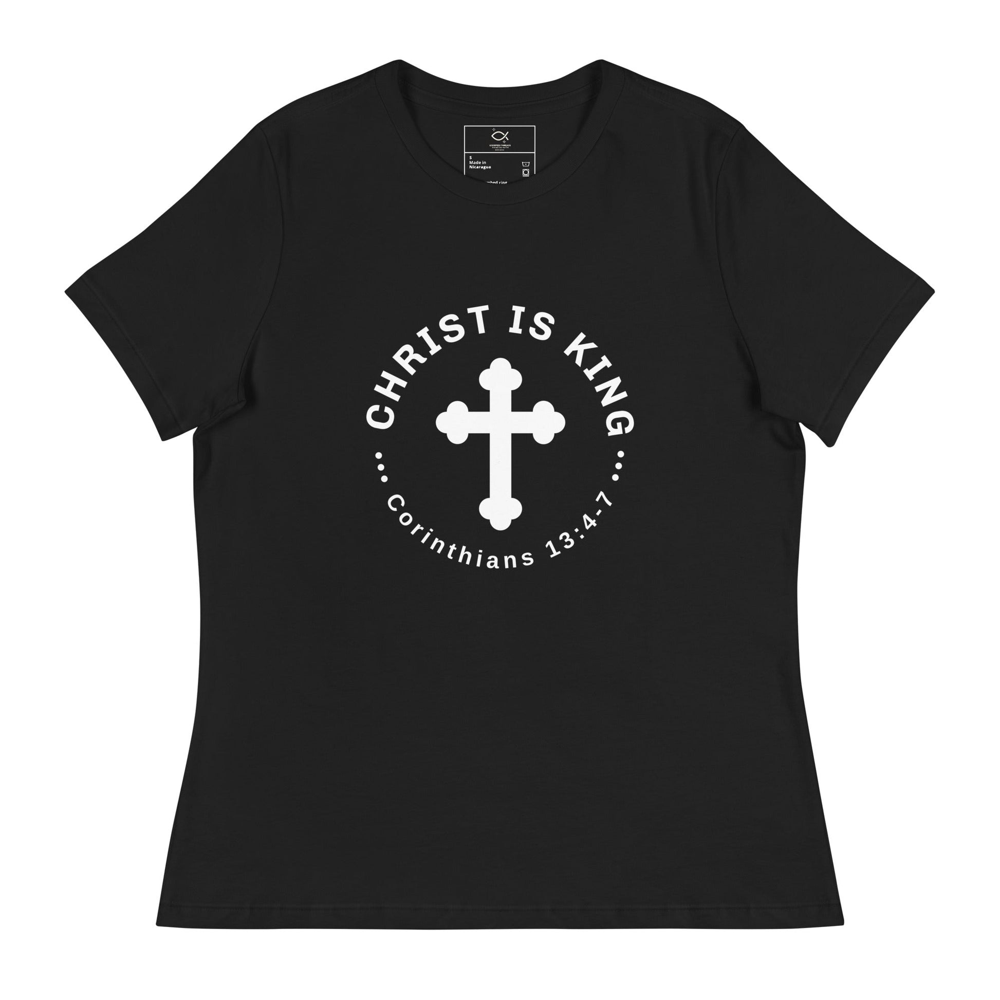 ⭐ Women’s “Christ Is King” Relaxed T-Shirt - Corinthians 13:4 - 7 Faith Tee - Women's | T-Shirts – GodSpeed Threads