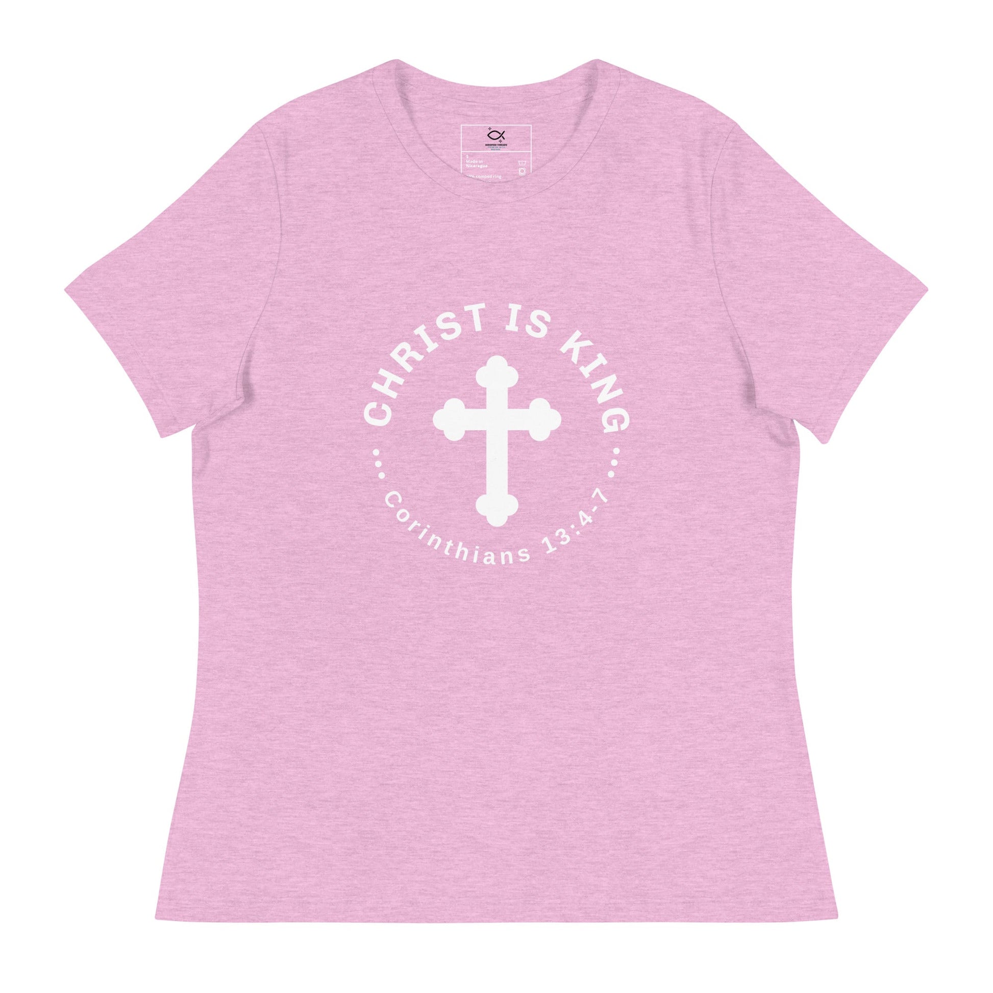 ⭐ Women’s “Christ Is King” Relaxed T-Shirt - Corinthians 13:4 - 7 Faith Tee - Women's | T-Shirts – GodSpeed Threads