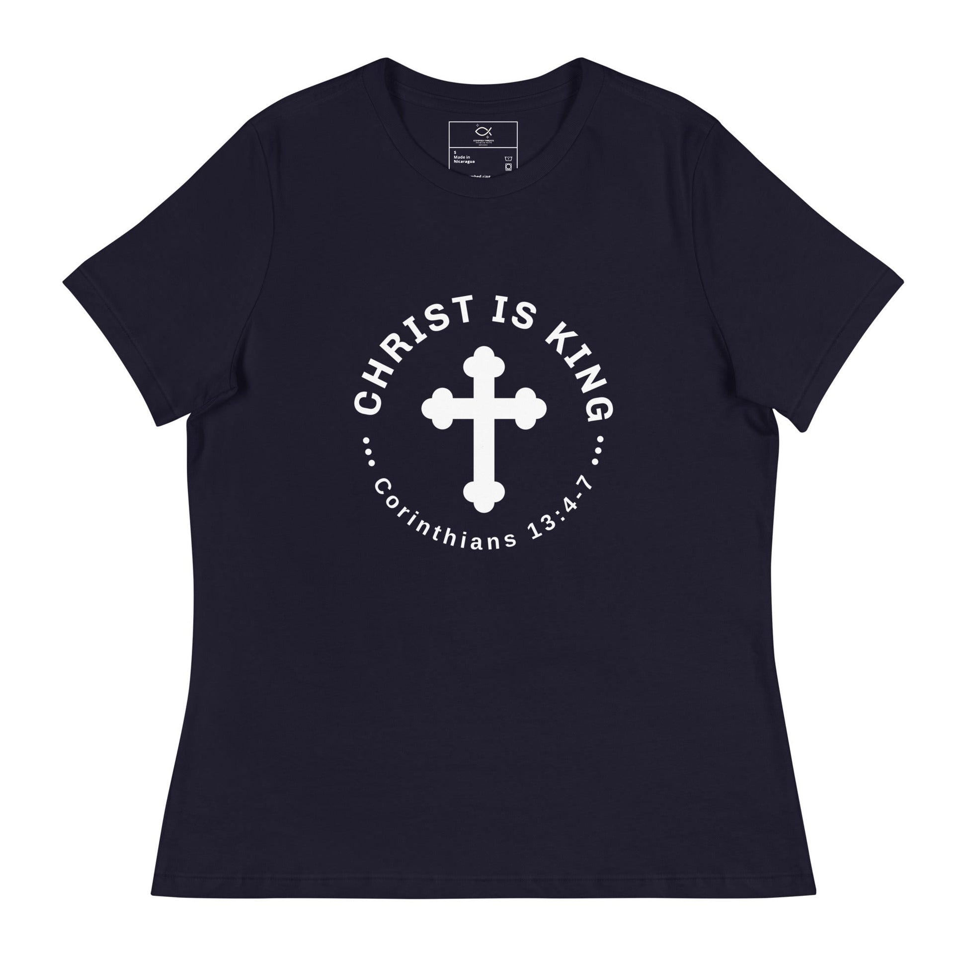 ⭐ Women’s “Christ Is King” Relaxed T-Shirt - Corinthians 13:4 - 7 Faith Tee - Women's | T-Shirts – GodSpeed Threads