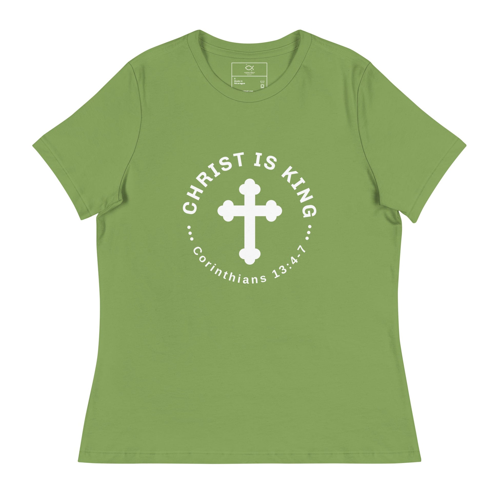 ⭐ Women’s “Christ Is King” Relaxed T-Shirt - Corinthians 13:4 - 7 Faith Tee - Women's | T-Shirts – GodSpeed Threads