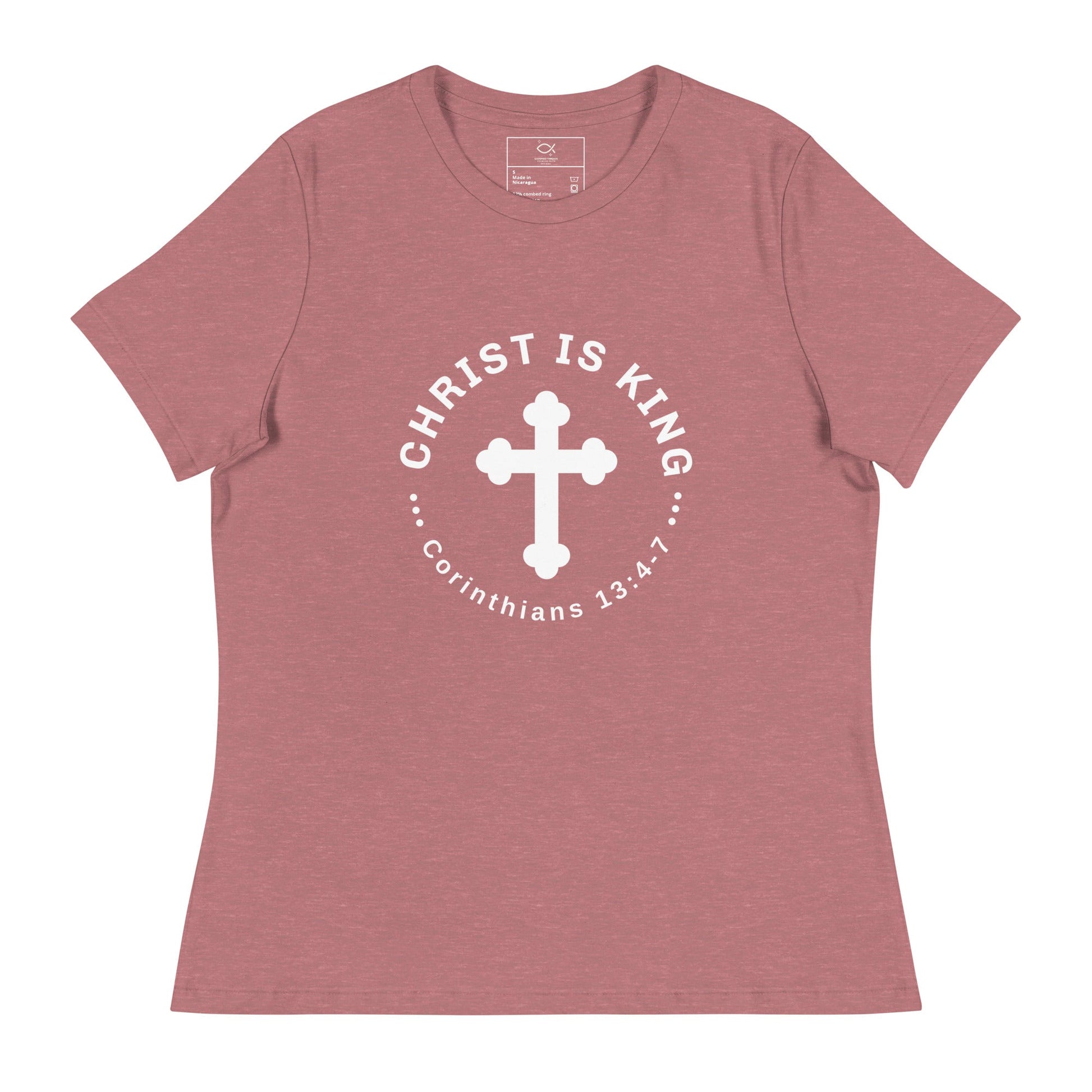 ⭐ Women’s “Christ Is King” Relaxed T-Shirt - Corinthians 13:4 - 7 Faith Tee - Women's | T-Shirts – GodSpeed Threads