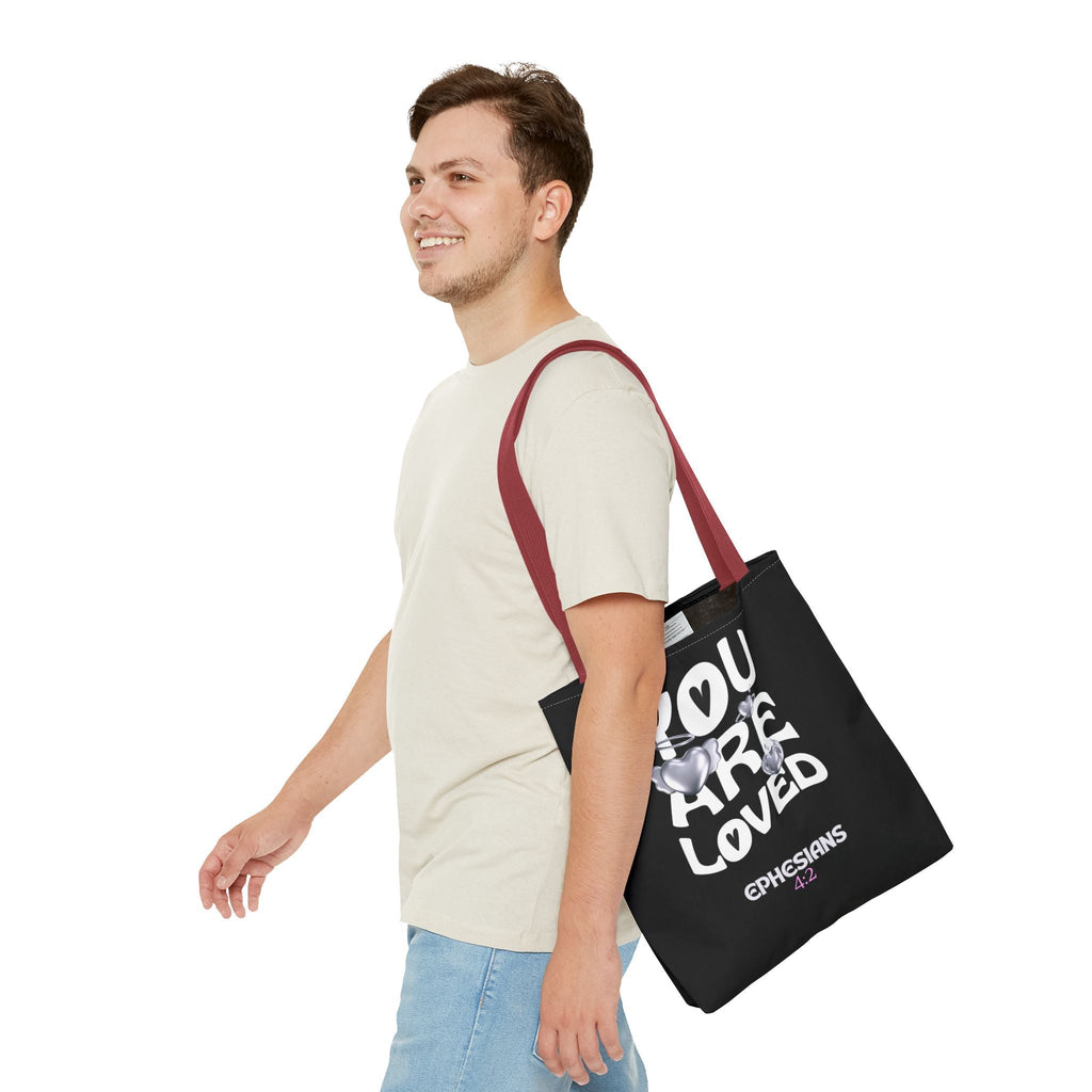 You Are Loved Inspirational Tote Bag | Christian Gift for Her | Scripture Tote | Everyday Carryall | Eco - Friendly Bag | Bags – GodSpeed Threads