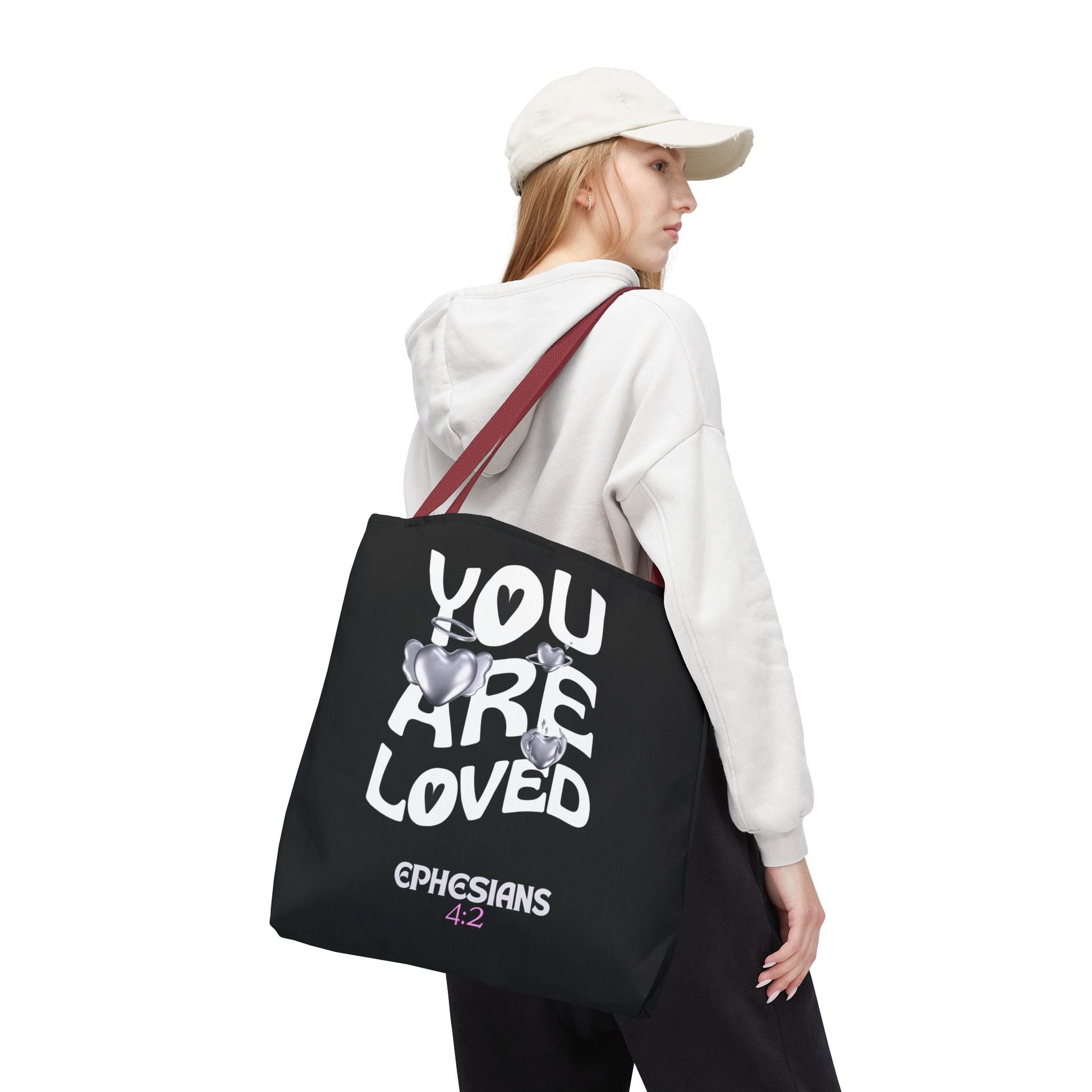 You Are Loved Inspirational Tote Bag | Christian Gift for Her | Scripture Tote | Everyday Carryall | Eco - Friendly Bag | Bags – GodSpeed Threads