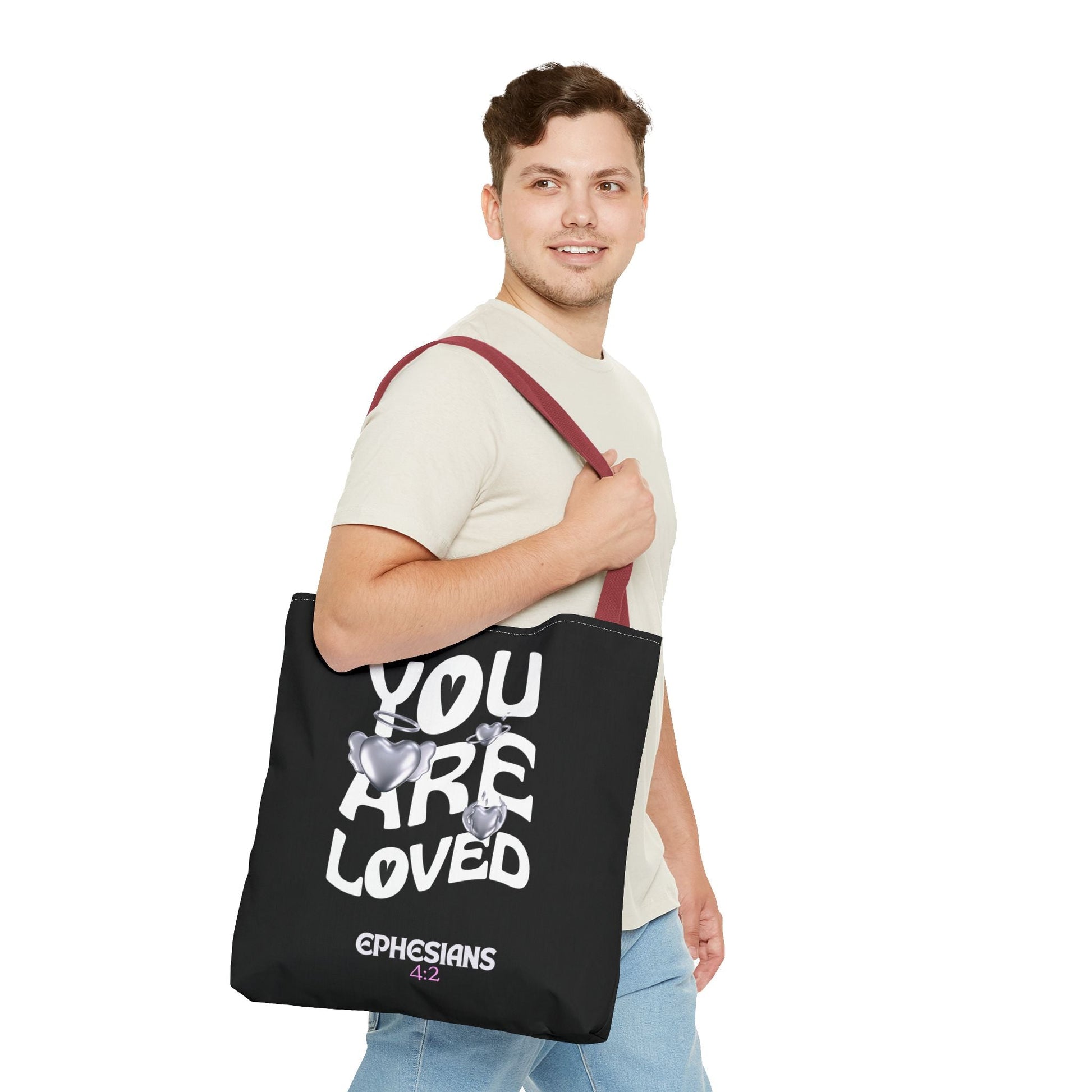 You Are Loved Inspirational Tote Bag | Christian Gift for Her | Scripture Tote | Everyday Carryall | Eco - Friendly Bag | Bags – GodSpeed Threads