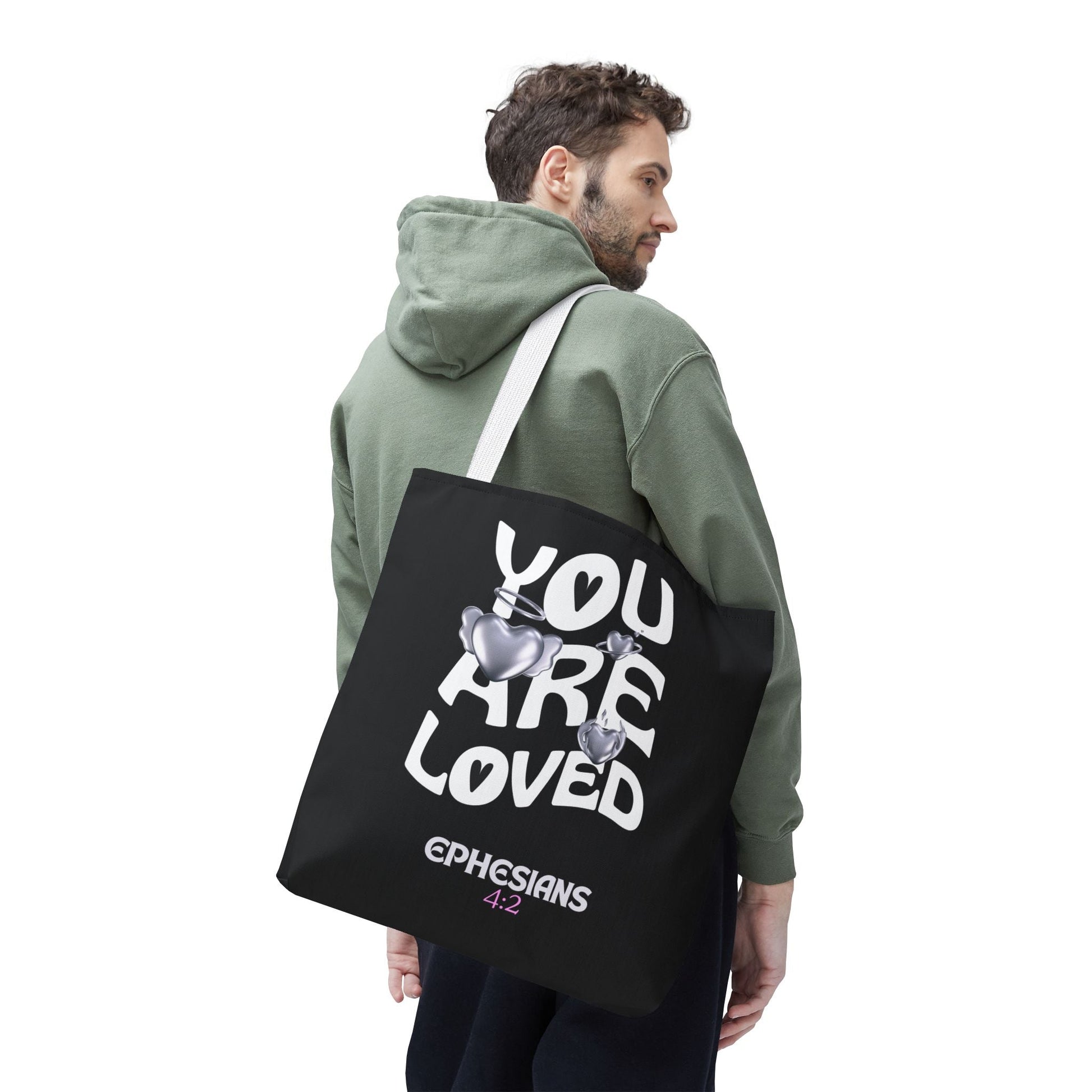 You Are Loved Inspirational Tote Bag | Christian Gift for Her | Scripture Tote | Everyday Carryall | Eco - Friendly Bag | Bags – GodSpeed Threads